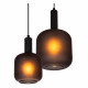 Lampada a sospensione moderna in metallo con quattro diffusori in vetro
