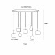 Lampada a sospensione moderna in metallo con sette diffusori in vetro