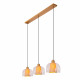 Lampada a sospensione moderna in metallo con tre diffusori lineari in vetro
