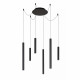 Lampada a sospensione moderna rotonda in metallo e 6 diffusori a LED dimmerabile