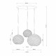 Lampada a sospensione moderna struttura in metallo 3 diffusori in vetro opalino