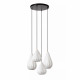 Lampada a sospensione moderna struttura in metallo 4 diffusori in porcellana