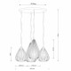 Lampada a sospensione moderna struttura in metallo 4 diffusori in porcellana