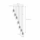 Lampada a sospensione rotonda a LED dimmerabile con 7 diffusori in vetro