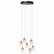 Lampada a sospensione rotonda a LED dimmerabile con 7 diffusori in vetro