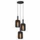 Lampada a sospensione rotonda con 3 diffusori in feltro dal design moderno