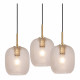 Lampada a sospensione rotonda con 3 diffusori in vetro dal design moderno