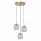 Lampada a sospensione rotonda con 3 diffusori in vetro dal design moderno