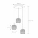 Lampada a sospensione rotonda con 3 diffusori in vetro dal design moderno