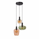 Lampada a sospensione rotonda con 3 diffusori in vetro dal design moderno