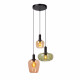 Lampada a sospensione rotonda con 3 diffusori in vetro dal design moderno