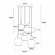 Lampada a sospensione rotonda con 5 diffusori in vetro dal design moderno
