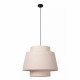 Lampada a sospensione rotonda con diffusore in tessuto dal design moderno