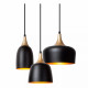Lampada a sospensione rotonda con struttura e 3 diffusori in metallo