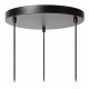 Lampada a sospensione rotonda con struttura e 3 diffusori in metallo