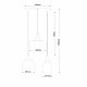Lampada a sospensione rotonda con struttura e 3 diffusori in metallo