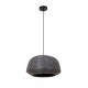 Lampada a sospensione struttura in metallo e diffusore in rattan