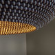Lampada a sospensione struttura in metallo e diffusore in rattan