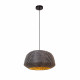 Lampada a sospensione struttura in metallo e diffusore in rattan