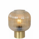 Lampada da comodino con base in metallo e diffusore in vetro dal design moderno