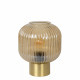 Lampada da comodino con base in metallo e diffusore in vetro dal design moderno