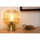 Lampada da comodino con base in metallo e diffusore in vetro dal design moderno