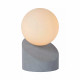 Lampada da comodino con base moderna in metallo e diffusore in vetro a boccia