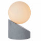 Lampada da comodino con base in metallo con diffusore in vetro a boccia