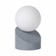 Lampada da comodino con base moderna in metallo e diffusore in vetro a boccia