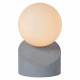 Lampada da comodino con base in metallo con diffusore in vetro a boccia