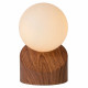 Lampada da comodino con base in metallo con diffusore in vetro a boccia