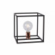Lampada da comodino con struttura in metallo cubica dal design moderno