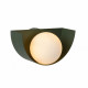 Lampada da parete struttura a mezzaluna in acciaio e diffusore in vetro