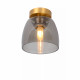 Lampada da soffitto con struttura a campana in metallo e diffusore in vetro
