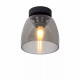 Lampada da soffitto con struttura a campana in metallo e diffusore in vetro