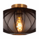 Lampada da soffitto in metallo e paralume in tessuto dal design moderno