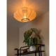 Lampada da soffitto in metallo e paralume in tessuto dal design moderno