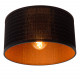 Lampada da soffitto moderna struttura in metallo e diffusore in rattan