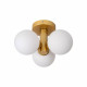 Lampada da soffitto per bagno con struttura in metallo e tre diffusori in vetro