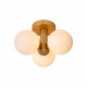 Lampada da soffitto per bagno con struttura in metallo e tre diffusori in vetro