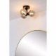 Lampada da soffitto per bagno con struttura in metallo e tre diffusori in vetro