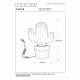 Lampada da tavolo a forma di cactus con struttura in ceramica dal design moderno