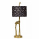 Lampada da tavolo con base a forma di giraffa in PVC e paralume in cotone