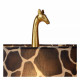 Lampada da tavolo con base a forma di giraffa in PVC e paralume in cotone