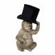Lampada da tavolo con base a forma di orango con cappello in PVC
