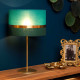 Lampada da tavolo con base a stelo in metallo moderna e paralume in lino