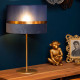 Lampada da tavolo con base a stelo in metallo moderna e paralume in lino