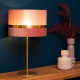 Lampada da tavolo con base a stelo in metallo moderna e paralume in lino