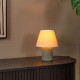 Lampada da tavolo con base in ceramica e diffusore in lino