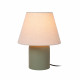 Lampada da tavolo con base in ceramica e diffusore in lino